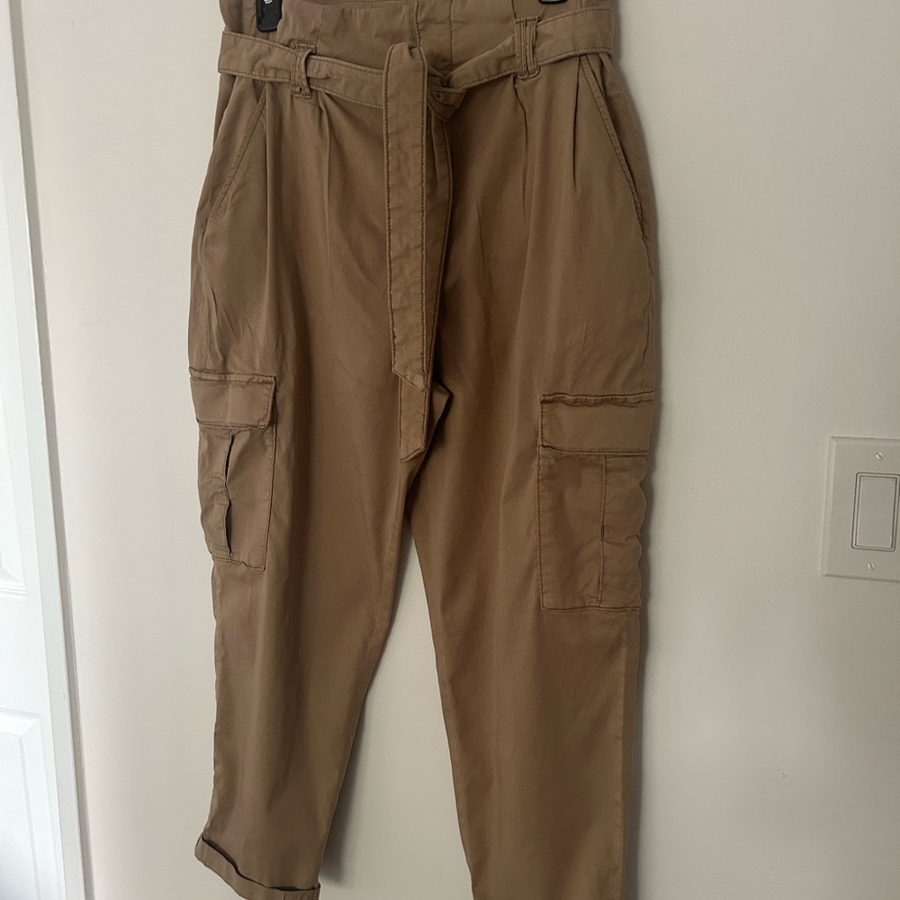 Beige Tapered Ankle High Rise Pants - Picture 7 of 15
